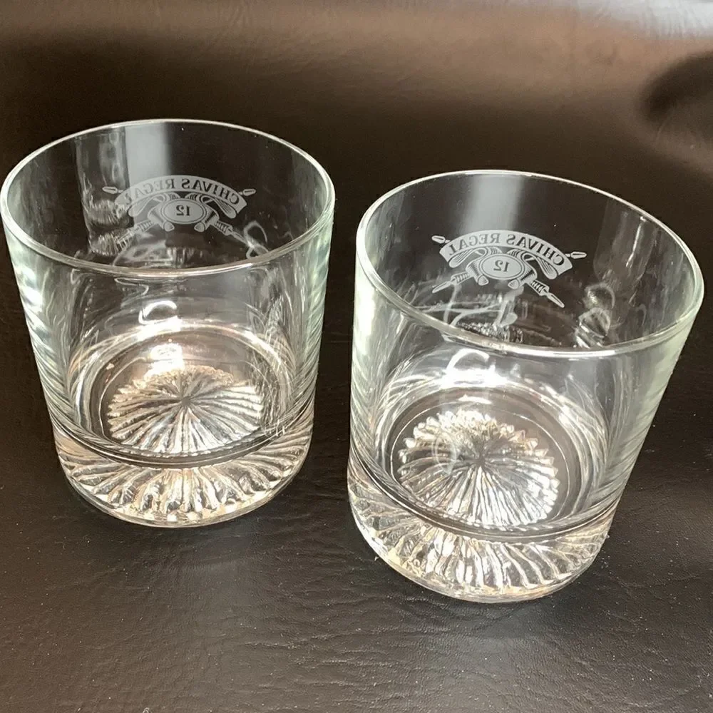 Chivas Regal Rocks Glass 12 Etching 10 Oz Each Scotch Whisky Bar Cocktail Set 2